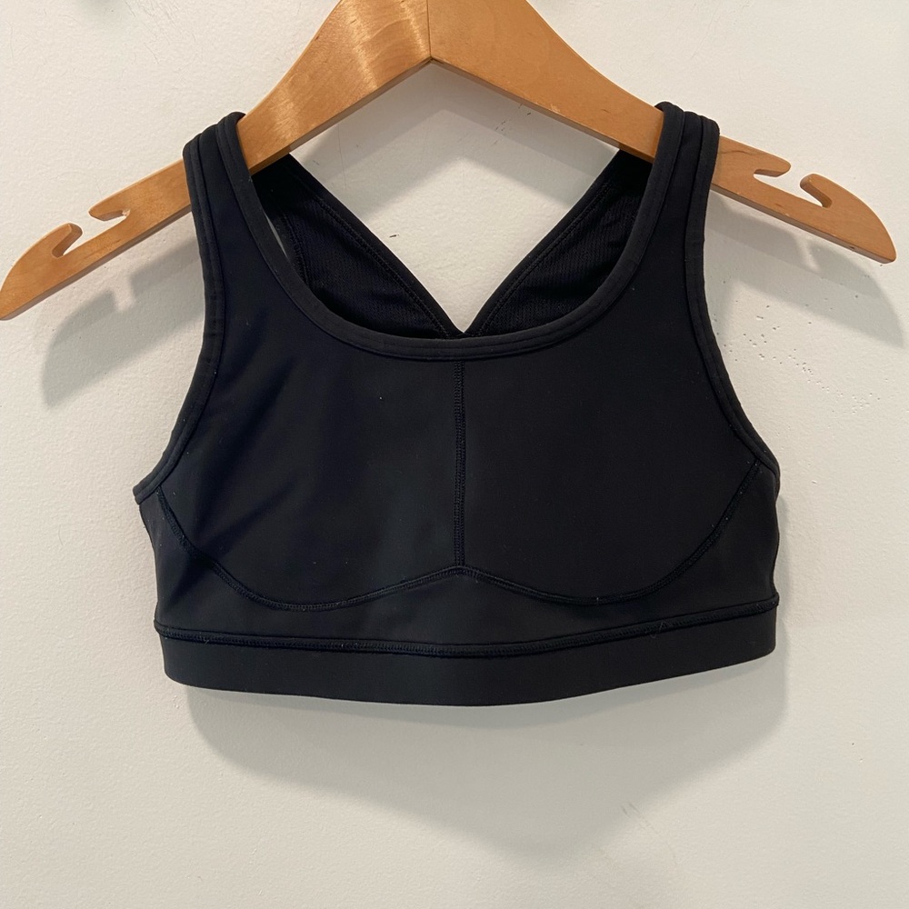 Athleta Stealth Bra Sculptek Compression Sports Bra Stretch Black Size Small